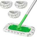 ZEHRAI 3 Pack Reusable Microfiber Pads Compatible With Swiffer Sweeper, Wet and Dry Flat Cover, Washable for Surface/Hardwood Floor Cleaning (Mop Not Included)
