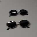 Retro Oval Sunglasses for Women Men - Trendy Gold Sun Glasses - Fashion Metal Frame Shades