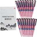 Fengtaiyuan, Rotating Pop-up Pens, 0.5mm, Black Ink, Writting Smooth, Quick Drying, 18Pack (BlackRM01x18)
