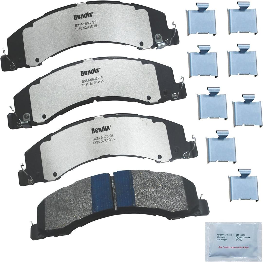 Bendix Fleet Metlok MKD1335FM Brake Pads compatible with Ram 4500, 5500 (2008-2010), 700 (2017-2018), 4000 (2015-2018), 4500, 5500 (2011-2023), Sterling Truck Bullet 45, Bullet 55 (2008-2010)