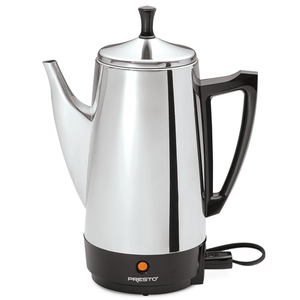 Presto 02811 Stainless Steel Electric Coffee Percolator  12Cups, EasyPour Spout, StayCool Handle, Make 212 Cups