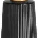 Glass Soap Dispenser, Thickened Glass Hand Soap Dispenser for Bathroom, Kitchen Dish Washing Liquid Bottles, Shampoo and Conditioner Bottles, Modern Farmhouse Style, (Black, Set of 1, 12oz)