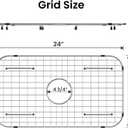 Sink Protector Grid 24-1/8" x 12-5/8", Centered Drain with Corner Radius 1-1/2", Sink Protector Stainless Steel Material for Single Bowl