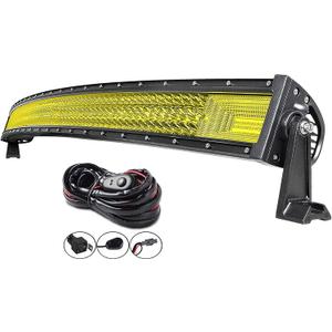 Willpower 52 inch 675W Curved Triple Row 7D Led Light Bar Flood Spot Driving Lights Off Road Lights with Wiring Harness for Pickup Truck Jeep ATV UTV Wrangler SUV Dodge Ram 4x4,3000K 12-24V