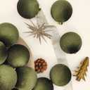 18PCS Green Velvet Christmas Ornaments Set  Large Flocked Shatterproof Baubles for Xmas Tree Decoration, Hanging Ornaments for Holiday & Home Dcor (Green, 3 Inch / 8 cm)