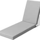 Crestlive Products Chaise Lounge Cushion Outdoor, 72x21 Inch, Waterproof & 3-Year Fade Resistant Lounge Chair Cushion for Outdoor Furniture, Patio Cushion for Pool, Lawn, Light Gray