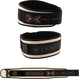 PICSIL - Weight Lifting Belt | Core & Back Support | Customizable with Patch Space | Ideal for Cross training, Squats & Barbell Exercises | Strength Belt for Women and Men | (Medium)