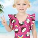 BliBliTaTa Girls One Piece Cute Swimsuit with Ruffled Straps, UPF 50+ Beach Bathing Suit for Toddler Girls, Swimwear 3 Month 1t 2t 3t 4t 5t 6 7 8 9 10 12 Years Cloud-6Y