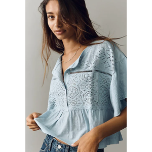 Pilcro Crochet Pocket Tee - Size Small