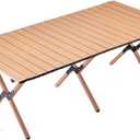 Folding Picnic Table for 4-6 Person Portable Camping Table with Aluminum Roll Up Tabletop and Carry Bag for Party,Beach,gailgating,Travel,BBQ,(47in/120cm,Loads 220 Lbs)