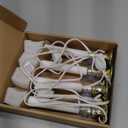 4PCS Christmas Electric Window Candle Lights with Gold Base Outlet, 5FT Window Candle Lights Cord with 0.6W C26 Clear Bulb On/Off Switch Plug-in 4 Suction Cups for Christmas Window Home Decoration