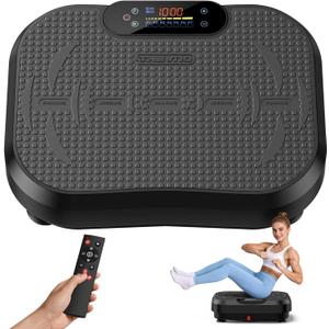 Vibration Plate Exercise Machine, 450Lbs Capacity 199 Speeds Vibrating Plate for Lymphatic Drainage, 200W Weight Loss Shake Platform, Silent Mode & Dimmable Screen for Women Men