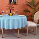 MEANMOY Baby Blue 210 GSM Water & Stain Resistant Round Tablecloth for Circle Table Solid Small 48 Inch Table Cloth Cover in Wrinkle Free Durable Washable Polyester Fabric for Wedding, Party, Banquet