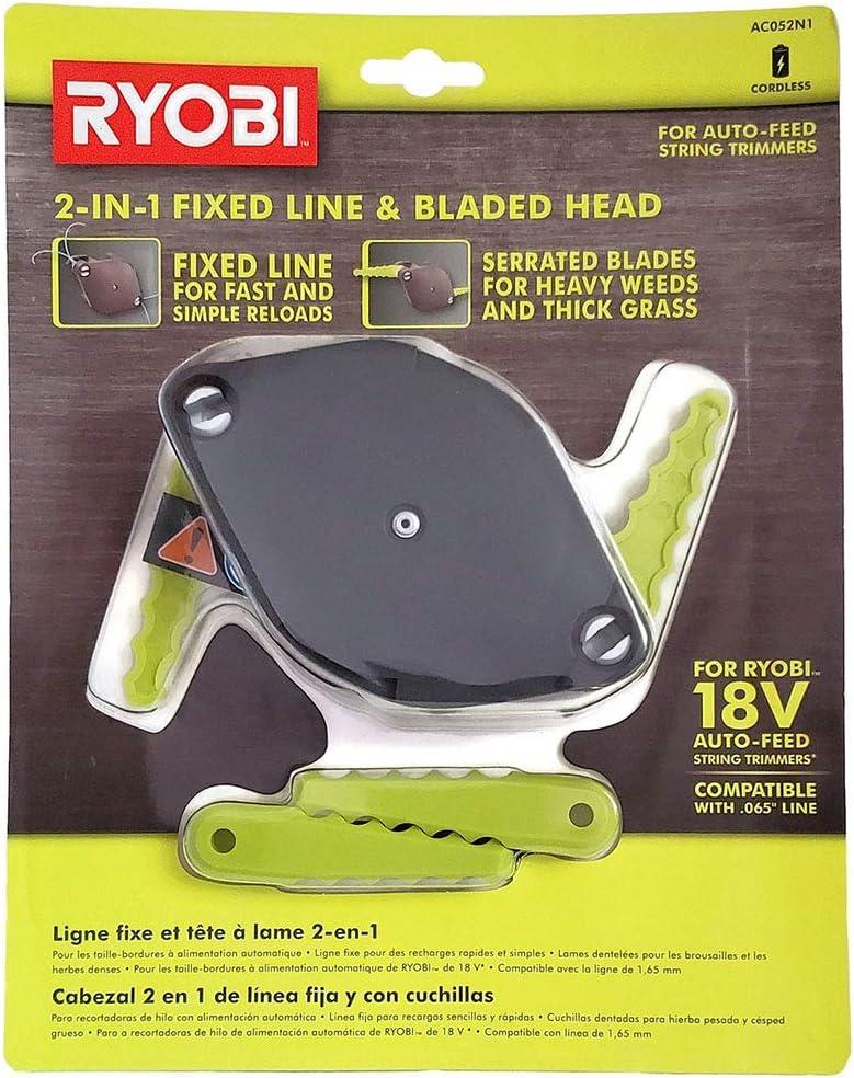 RYOBI 2-in-1 Fixed Line and Bladed Head AC052N1 - Accessory for Auto Feed String Trimmers