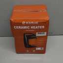 Kismile Small Electric Space Heater Ceramic Space Heater,Portable Heater Fan for Office with Adjustable Thermostat and Overheat Protection ETL Listed for Kitchen, 750W/1500W(Black) (Luxury Black-Built-in Handle)