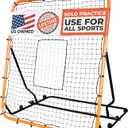 ACELETIQS Volleyball Rebounder Net, Soccer Rebounder, Lacrosse Rebounder, Baseball Rebounder Net | Improve Pitching and Fielding Training, Spiking, Passing and Shooting Skills (Orange)