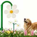 Crazy Daisy Sprinkler 360 Rotating Dancing Sunflower Water Sprinkler for Lawn, Garden & Yard Watering, Outdoor Play Sprinkler for Dogs (White) 1