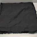 ZWJD Pillow Covers 22x22 Set of 2 Black Throw Pillow Covers with Fringe Chic Cotton Decorative Pillows Square Cushion Covers for Sofa Couch Bed Living Room Farmhouse Boho Decor