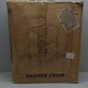 Bedside Commode Wheelchair with Drop Arms & Lockable Casters, Waterproof Aluminum Shower Chair, Anti-Tilt Foldable Footrest, Sponge Padded Seat, 330lbs Weight Capacity, 3 in 1 Bedside Commode Chair