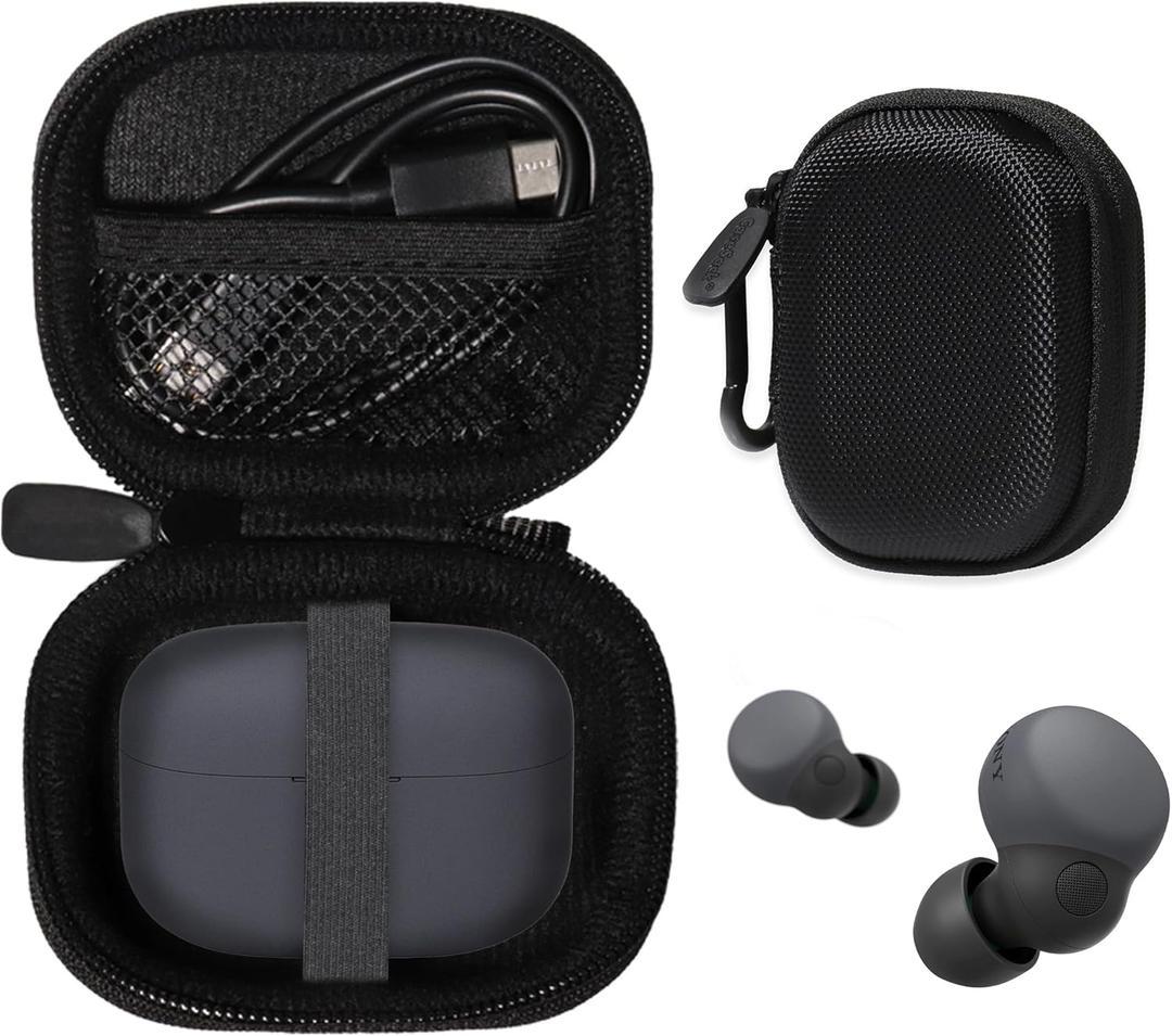 CaseSack Case for Sony LinkBuds S Truly Wireless Noise Canceling Earbud Headphones (Ballistic Black)