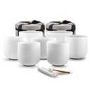 RYAN DVAN 440hz 7-12 Inch Set of 7 Frosted Quartz Crystal Singing Bowl Chakra Set with Free 2 pcs Carrying Case