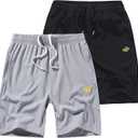 Vcansion 2 Pack Men's Outdoor Lightweight Hiking Shorts Quick Dry Sports Casual Running Shorts with Pockets Size 2XL