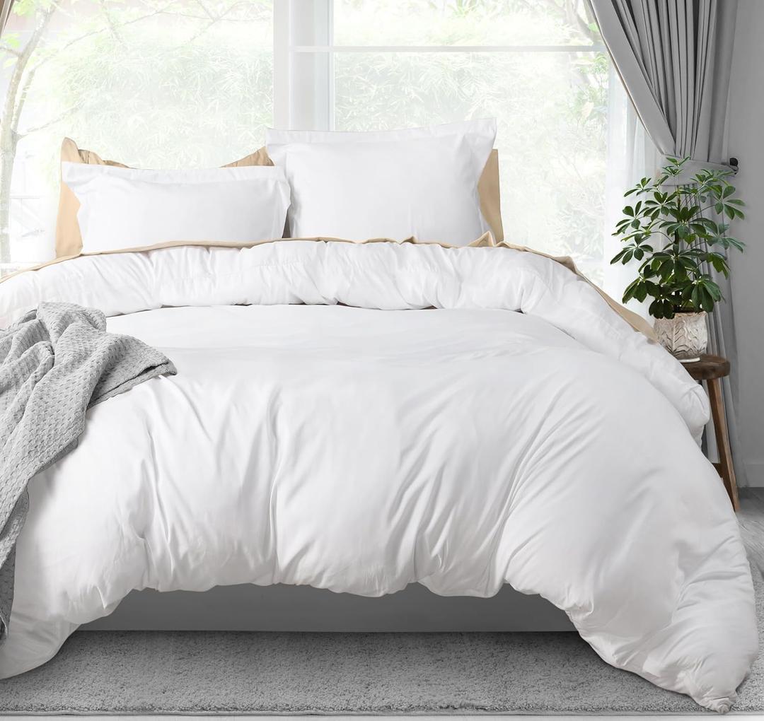 Utopia Bedding Duvet Cover King Size - 3 Piece with Zipper Closure - 1 Comforter Cover 104X90 Inches & 2 Pillow Shams 20 X 36 Inches (White), Comforter Not Included