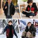 SCODI Boys Fleece Sherpa Lined Jacket for Kids Hoodie Zip Up Sweatshirt (Black, XXL)