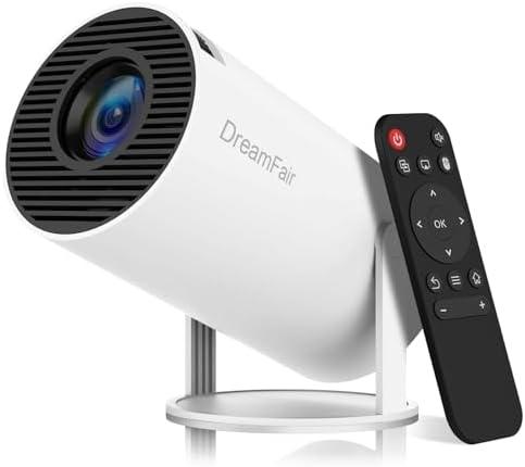 Mini Projector, Support 4K 1080P Portable Projector with Dual Band WIFI6 5G Wireless 5.2 Bluetooth Android 11, 200 ANSI Lumens, 180° Rotatable, Auto Keystone Correction,35"-130" Screen Video Projector Missing Remote