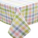COTTON CRAFT Countryside Classic Gingham Buffalo Check Plaid Tablecloth - Premium Cotton - Spring Easter Bunny Luncheon Dinner - Table Cover - 60 inch x 102 inch - Yellow Multi