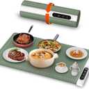 Newise Graphene Warming Mat for Food  Fast Full Surface Heating Electric Warming Tray, Portable Food Warmer for Parties Buffet with 6 Temperature and Timer Settings, Gifts for Mom Wife, Green
