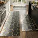 Kitchen Mats for Floor 3 Pieces Set, Non Slip Cushioned Runners Waterproof Comfort Kitchen Rugs and Mats Farmhouse Chef Mat Carpet for Sink and Stove Combo, Laundry Room, Hallway, Entryway, Bathroom