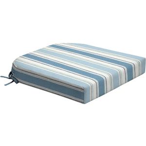 Arden Foam Outdoor Round Back Seat Cushion Kit, 20 x 19, Made with ProFoam, Rain-Proof, Fade Resistant, French Blue Linen Stripe