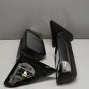 Pair Black Power Heated Towing Mirrors Compatible for 2002-2008 Dodge Ram 1500/2003-2009 Ram 2500 3500 w/White DRL, Arrow Light, Led Turn Light