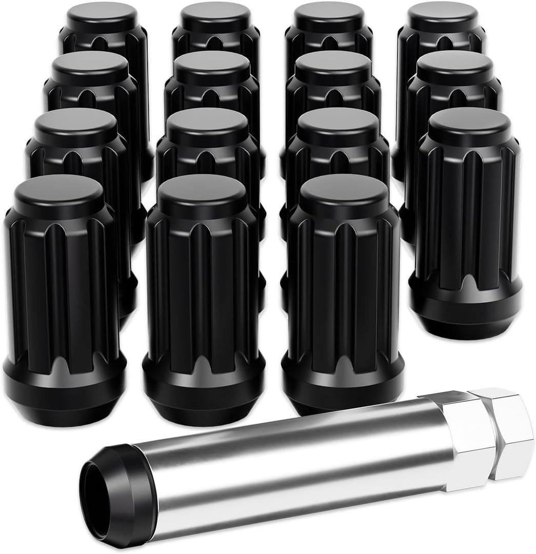 Orion Motor Tech M10x1.25 Lug Nuts, ATV Lug Nuts Compatible with Honda Kawasaki Suzuki Yamaha Can-Am Bombardier Arctic Cat, 10mmx1.25 Wheel Lug Nut Set, Set of 16 (Black)