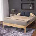 KD Frames Nomad Platform Bed - California King Bed Frame - Unfinished Wood Bed Frame - Minimalist Swedish Design - Natural Wood Bed - Easy Assembly, No Box Spring Needed - California King Bed