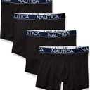 Nautica Men's Cotton Stretch 4 Pack Boxer Briefs (M)