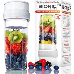 Bionic Blade Personal-Sized Blender 16.5 oz, BPA-Free, Cordless, Rechargeable 18,000 RPM Portable Blender for Shakes and Smoothies 8.6" Tall, Seen On TV