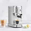 CASABREWS CM5418 Espresso Machine 20 Bar, Compact Espresso Maker with Steam Milk Frother, Stainless Steel Coffee Machine with 34oz Removable Water Tank for Cappuccino, Small Latte Machine, Silver