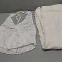 MakeMeChic Women's 2 Piece Skirt Set Outfits Textured V Neck Twist Halter Top and Maxi Skirt Set XL