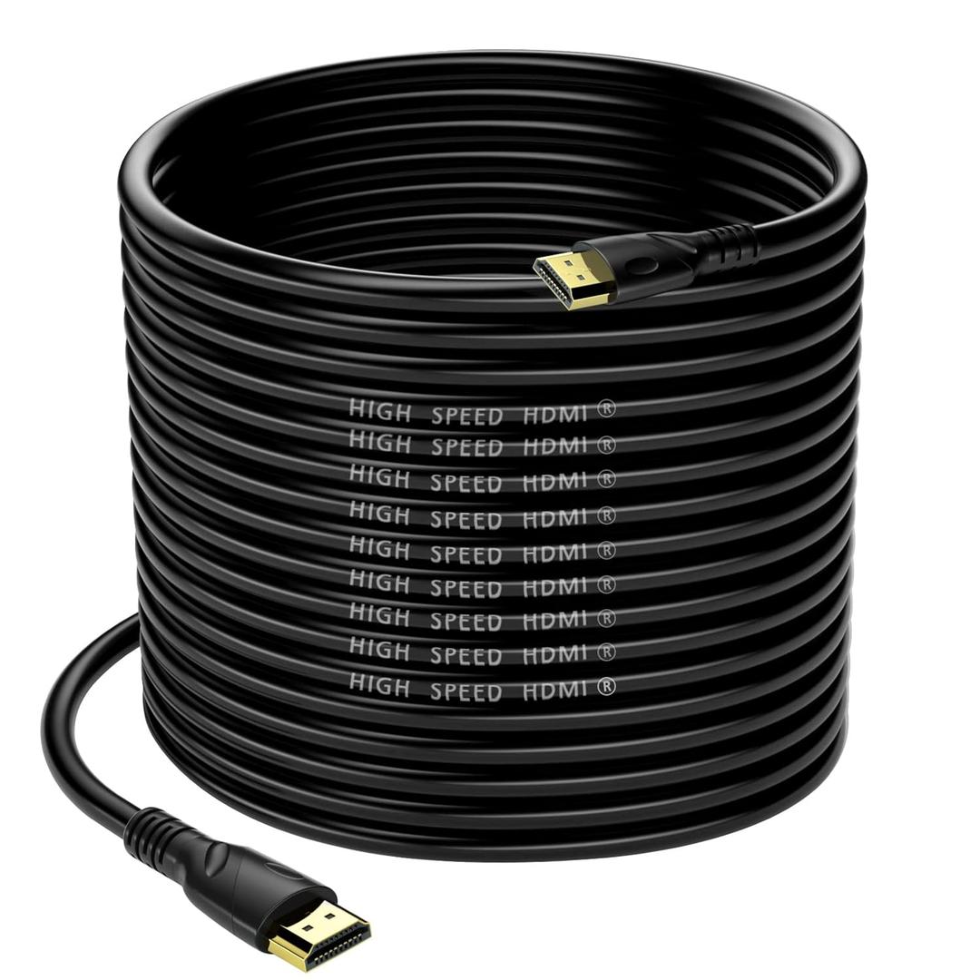 4K HDMI Cable 75FT(HDMI 2.0,18Gbps) Ultra High Speed 4K@60Hz Hdmi Cables Gold Plated Connectors,Ethernet Audio Return,Full HD1080p 3D Arc Compatible with Xbox UHD TV Monitor Laptop PC PS3-9