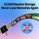 Photo Stick Flash Drive,LONGWIND 512GB USB 3.0 High Speed Thumb Drive,USB Memory Stick Portabl External Easy Backup Photo Storage for Phone/Android/PC/Laptop/Tablet (Silver)