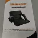 Suteck Stadium Seat with Back Support, 25" Extra Wide Folding Bleacher Chair, 6-Position Recline, Waterproof Portable Sports Seat with Side Storage Bags & Backpack Carry, for Outdoor Sports & Events