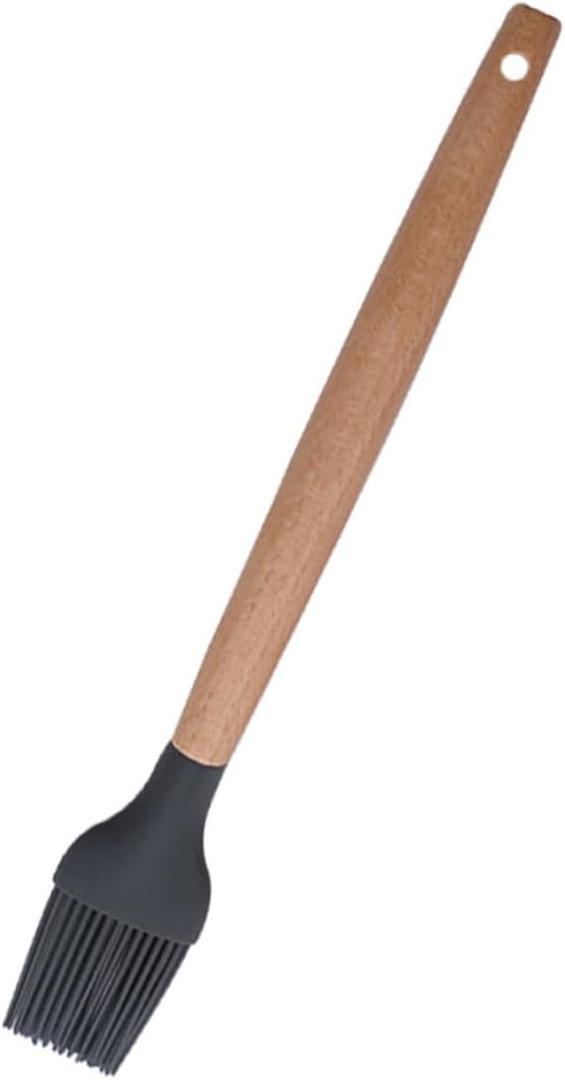 Ergonomic Wood Handle Basting Brush for Cooking Silicone Bbq Sauce Baster