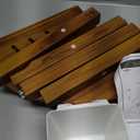 Lovitgo 12'' Teak Shower Stool for Shaving Legs, Corner Shower Stool for Inside Shower, Waterproof Teak Shower Bench for Bathroom, Small Wood Shower Stool for Foot Rest, Indoor or Outdoor Use