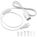DiCUNO Hanging Lantern Extension Cord Cable, E26 Pendant Light Socket On Off Inline Cord Switch Control Lamp, Switch Close to Polarized Plug, 6.6 Feet (2M), White, 1-Pack