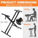 Keyboard Stands and Bench Set,7 Adjustable Heights Double-X Keyboard Stand,Portable Keyboard Piano Stand with Locking Straps,Piano Keyboard Stand Fits for 54-88 Key Digital Pianos(9.84-29.92Inch)