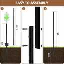 15 Pack Metal Fence Post Black Splicing, 6FT Heavy Duty Garden Fence Post for Wire Fence, Fence Posts No Dig U Post for Lawn, Garden, Farm