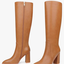 MERUMOTE Women's Knee Boots Closed Toe Chunky Heels Side Zipper Boots, 9