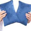 2 Pack Small Pillow, Memory Foam Mini Pillow 11 X 7 Inches for Travel, Sleeping, Nap and Neck, Knee, Lumbar Support, Tiny Cushion for Pet, Dogs (Blue)